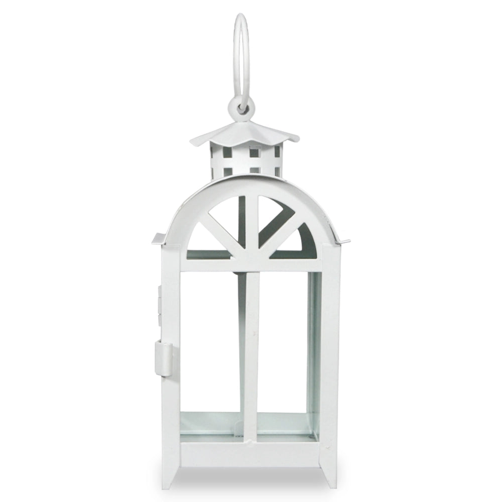10 lanterne portacandela decorative in metallo bianco quadrate cm 7 x 7 x h20