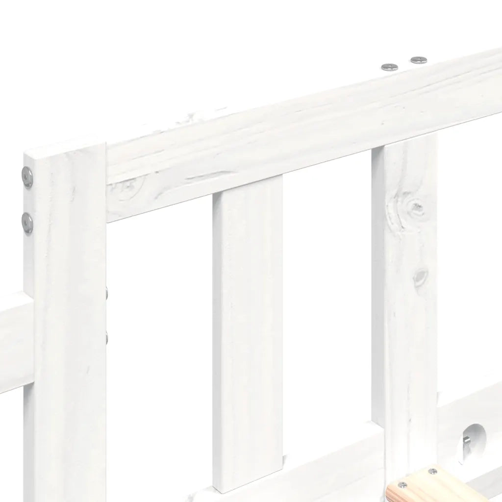 Dormeuse senza Materasso-Divano Letto-Struttura Letto Bianca 90x200 cm Legno Massello Pino 961315