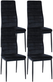 Set di 4 sedie da pranzo Mayfair nero,Velluto