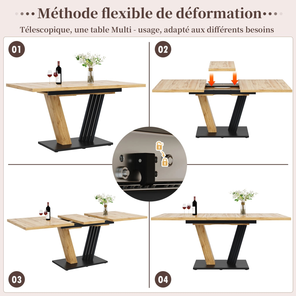 Tavolo da pranzo allungabile con 4 sedie in velluto, piano in MDF e gambe in metallo, per sala da pranzo, grigio