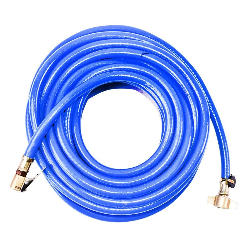 Tubo aria compressore blu L = 12 m con terminali di collegamento per gonfiare le ruote