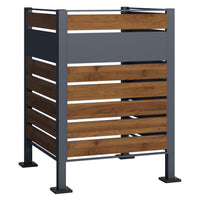 Copri bidone della spazzatura per un cassonetto da 60-240l, copribidoni da esterno in acciaio antracite ed effetto legno, porta bidoni immondizia