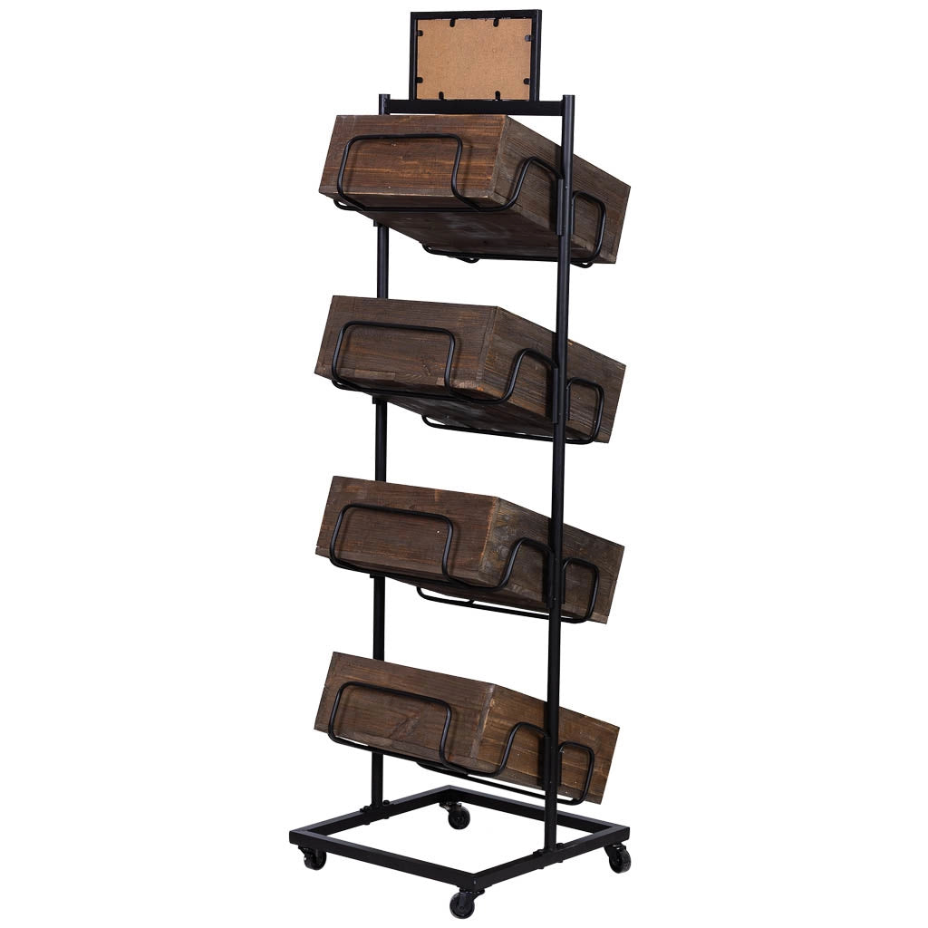 Scaffalatura in legno e metallo 50x48x168h cm