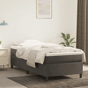 Struttura Letto a Rete a Molle-Giroletto Grigio Scuro 90x200 cm Velluto 240943