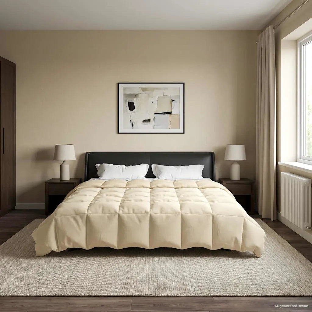 Duvet Estivo Trapuntato Crema 200 x 200 cm Microfibra