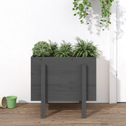 Fioriera da Giardino-Vaso da Esterno-Contenitore per Piante Grigia 62x50x57 cm Legno Massello di Pino