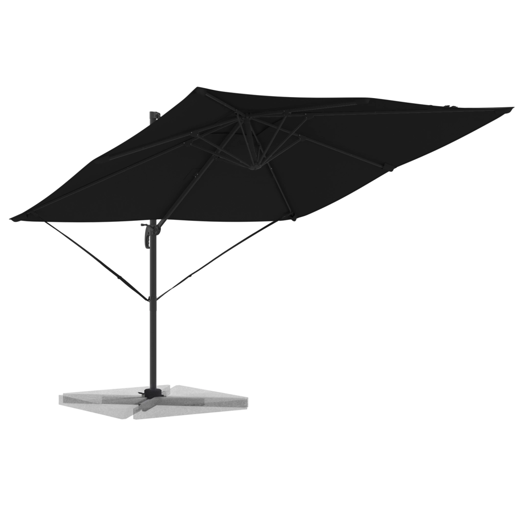 Ombrello a Sbalzo Roma Nero 286x285x265 cm Alluminio