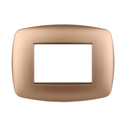 Placca Slim Serie Space 3P Colore Oro Compatibile Con Bticino Living Light