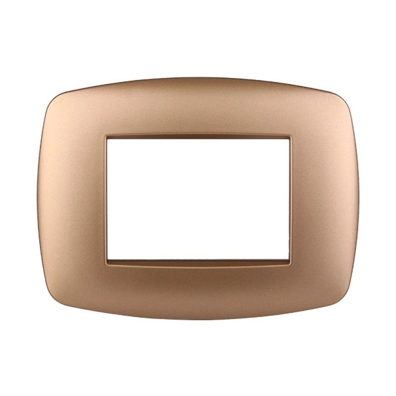 Placca Slim Serie Space 3P Colore Oro Compatibile Con Bticino Living Light