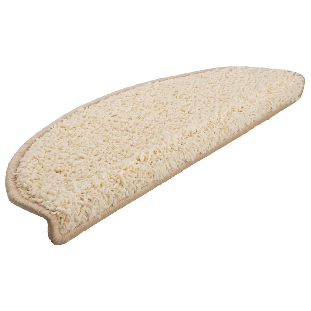 Tappetini per scale 30 pz 65x21x4 cm Crema Semicircolari Grandi 3365816