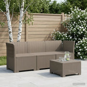 Divano da Giardino a 3 Posti in Aspetto Rattan PP Grigio Chiaro 3443817