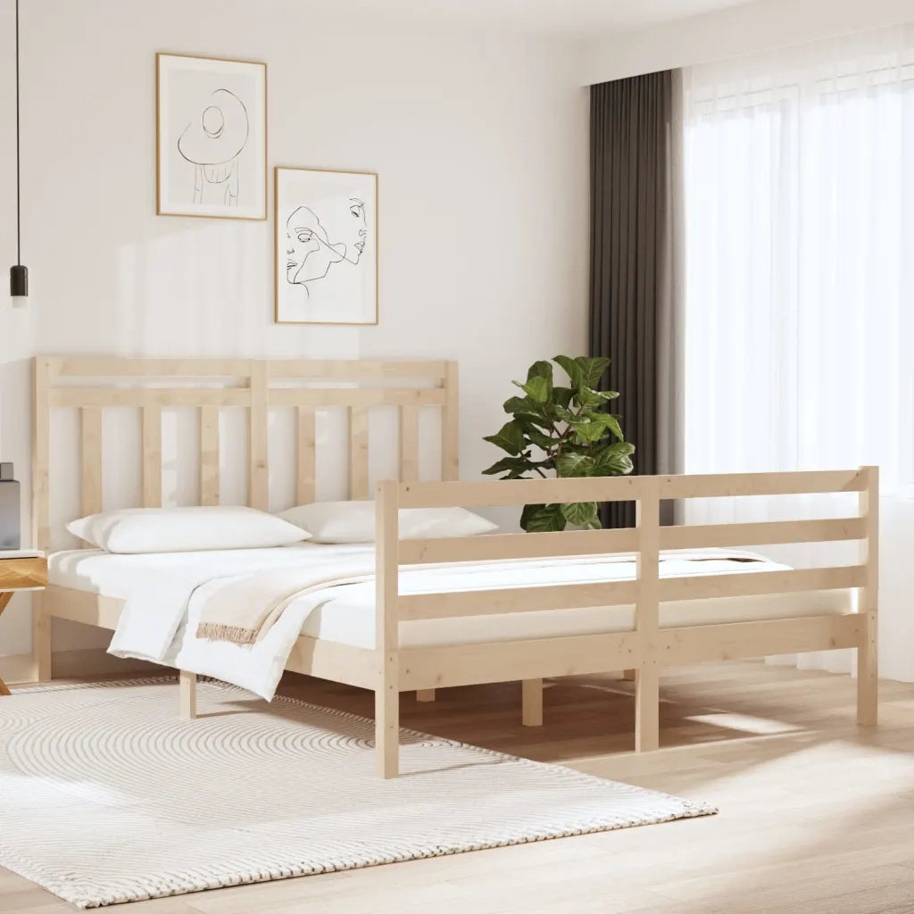 Giroletto-Struttura Letto in Legno Massello 120x190 cm Small Double 517496