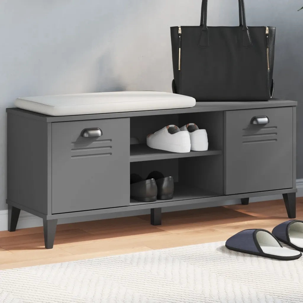 Panca Portascarpe-Sgabello-Panca Scarpiera VIKEN Antracite 106x35x45cm Legno Multistrato