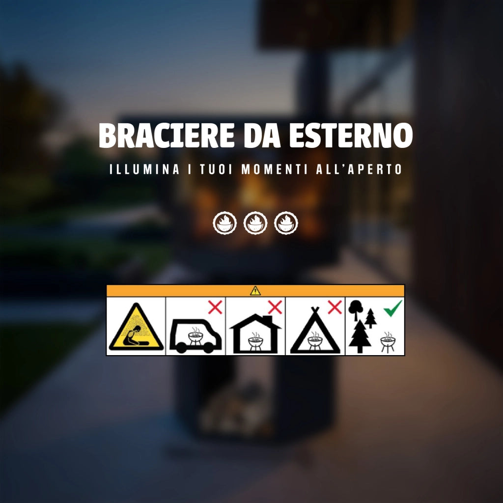 Braciere BBQ 2 in 1 da Esterno – Scalda e Cucina in Giardino con Griglia Inclusa in Acciaio e Pietra