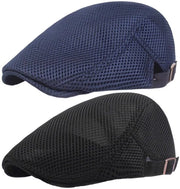 Cappelli Esterni Retro - 2 Pezzi - Nero/Marino - 55-60cm Circonferenza - Cappello da Pesca/da Moto