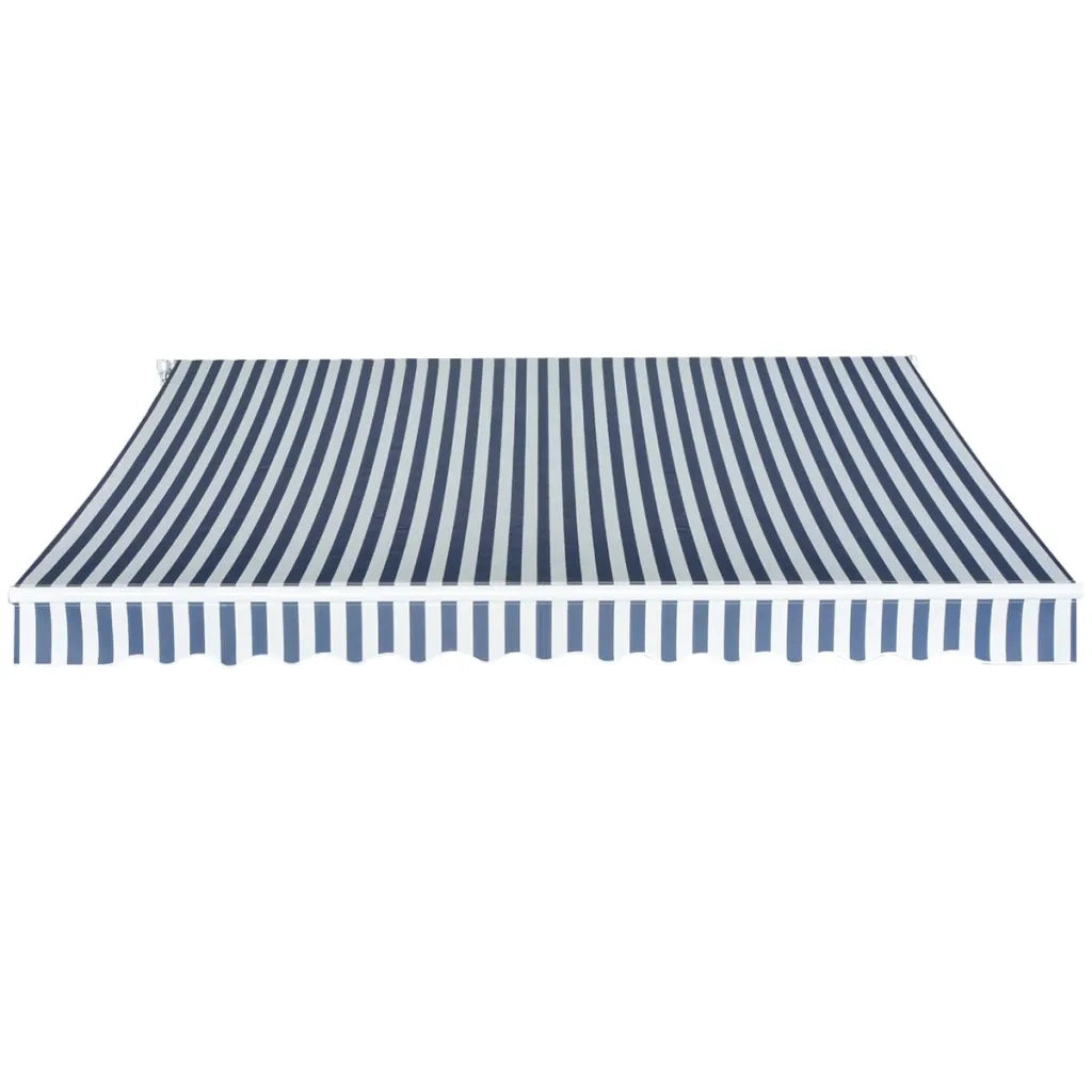 Tenda da Sole Pieghevole Manuale-Tenda parasole per Patio 350 cm Blu/Bianca