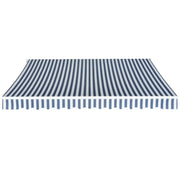 Tenda da Sole Pieghevole Manuale-Tenda parasole per Patio 350 cm Blu/Bianca