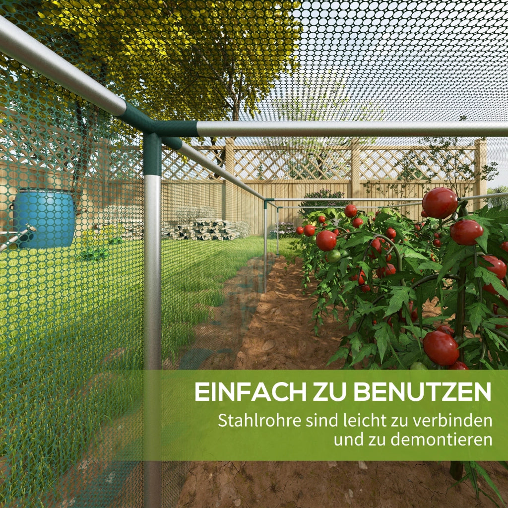 Tenda Protettiva per Piante con Porta a Zip ¨C Zephmum ¨C Verde/Argento 125x125x62.5 cm