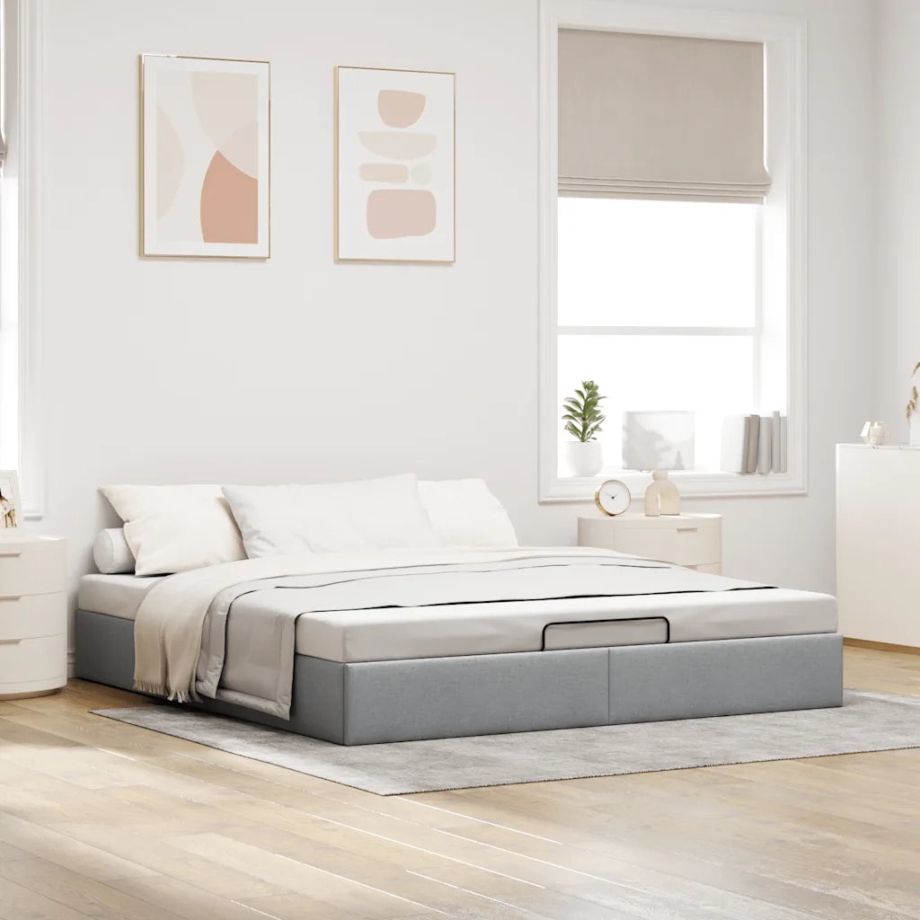 Struttura Letto Pouf senza Materasso-Giroletto con contenitore 180x200 cm in Tessuto 552285