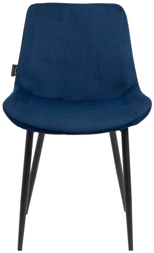 Set di 2 sedie da pranzo Victoria in velluto blu