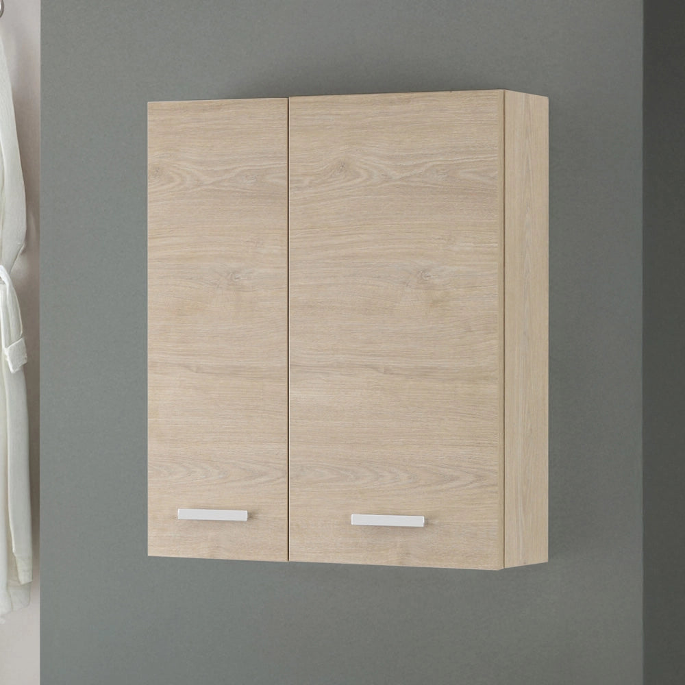 Pensile bagno sospeso 60 cm rovere dolomite con ante e ripiano interno Desya