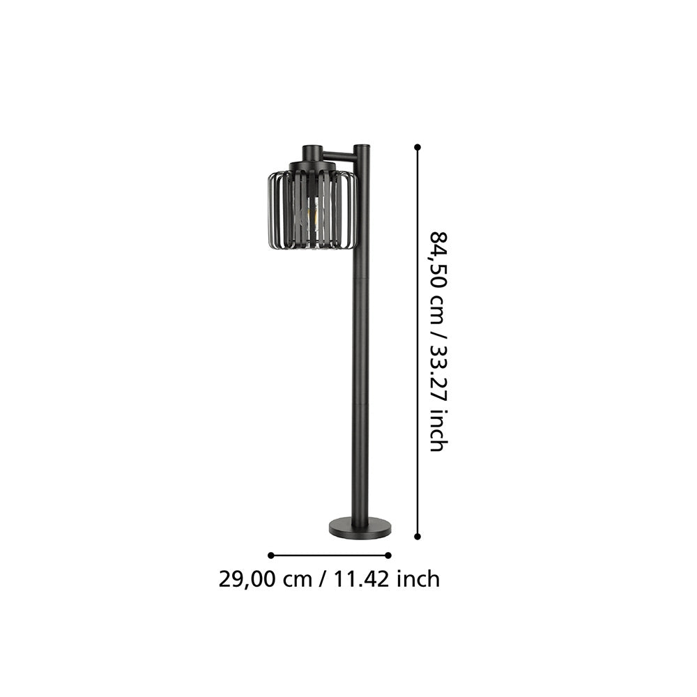 Paletto Esterno Moderno Selinus Acciaio Nero 1 Luce E27