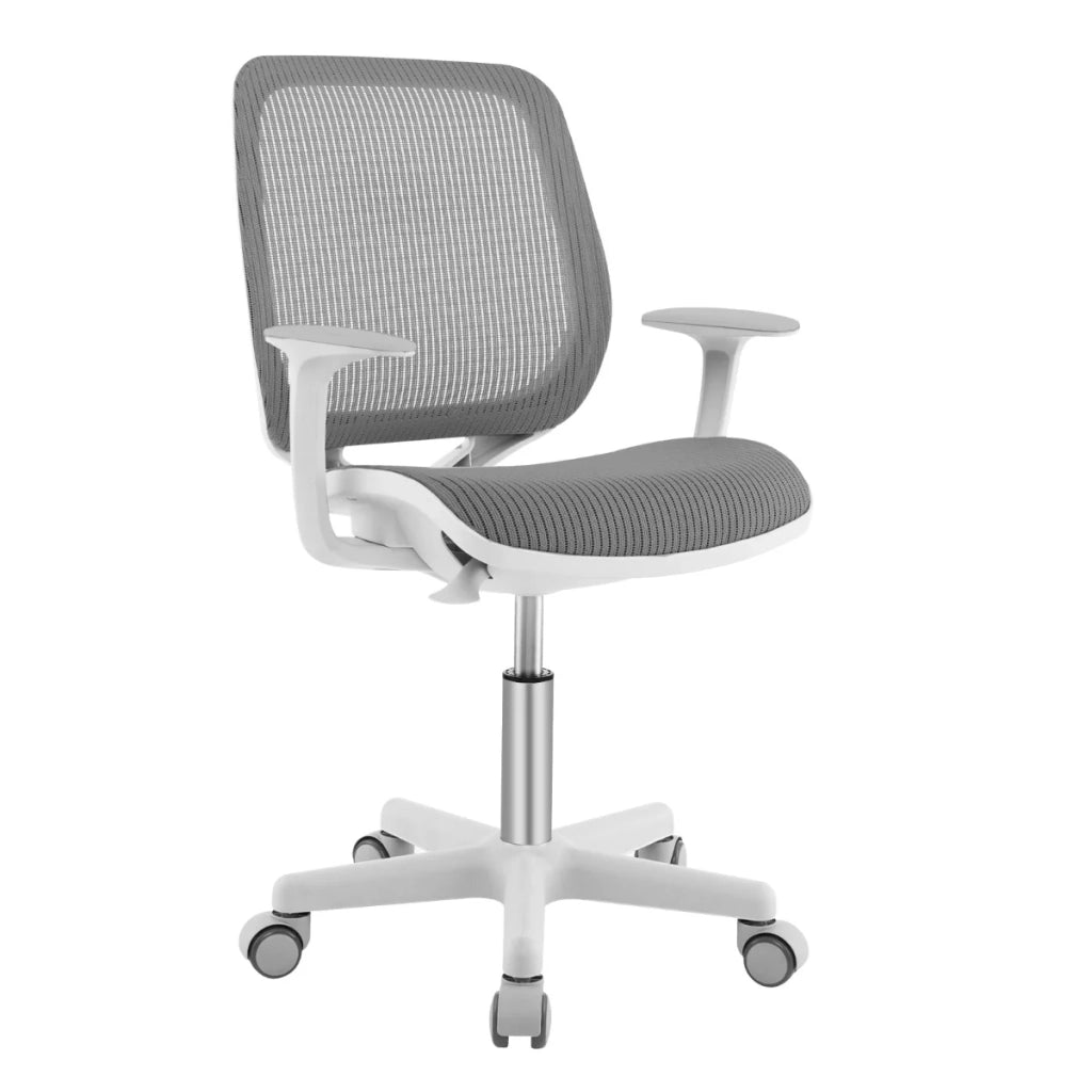 Sedia da ufficio regolabile 57 x 57 x 80-92 cm con schienale ergonomico e braccioli in rete di nylon grigio 20_0017103