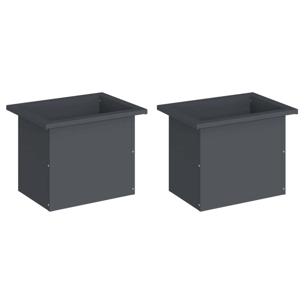Fioriera da giardino con LED 2 pz Antracite 30 x 40 x 30 cm 8008075