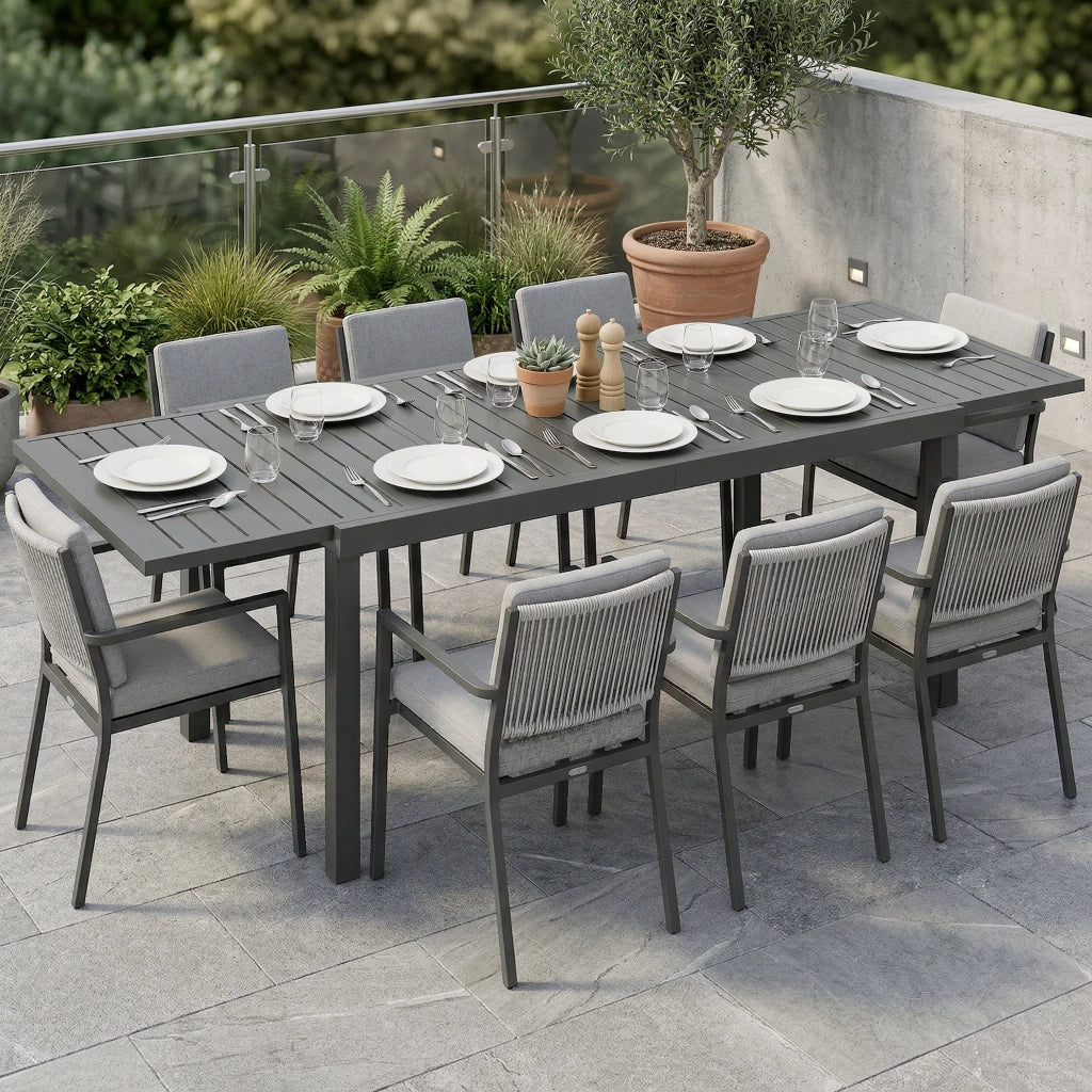 Tavolo da Giardino Allungabile 150/225x85x75 cm ¨C zephmum ¨C Grigio