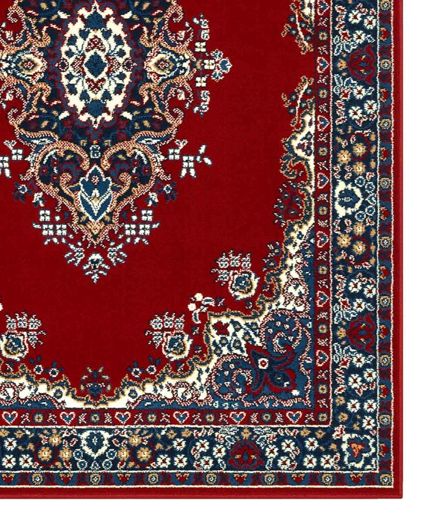 Tappeto P6210 rosso cm.280x570 stile orientale persiano, economico resistente facile da pulire