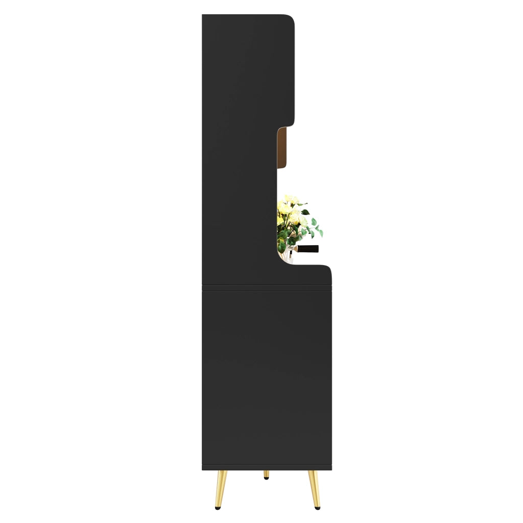 MADIA 145x39x171 cm in MDF nera con LED e pannello forato
