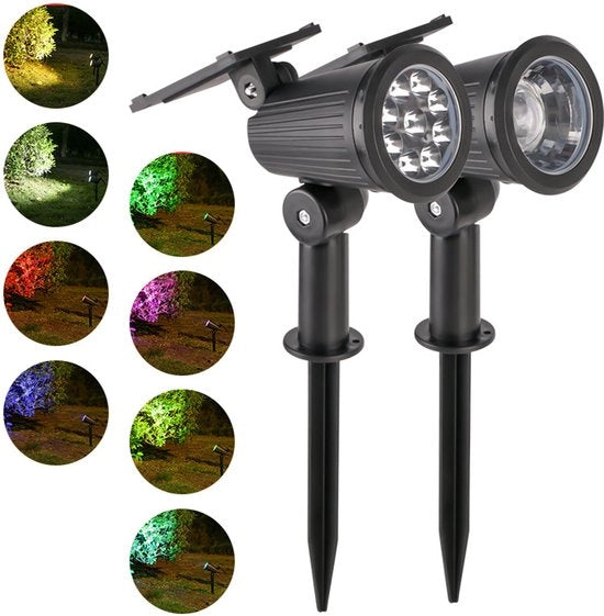 Faro a Colori per Esterni – Impermeabile – 8 Stati di Luce – per Giardino, Albero, Statua & Decorazione di Muro