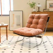 Poltrona 72.2x84.1x84.6 cm con cuscino removibile in similpelle marrone