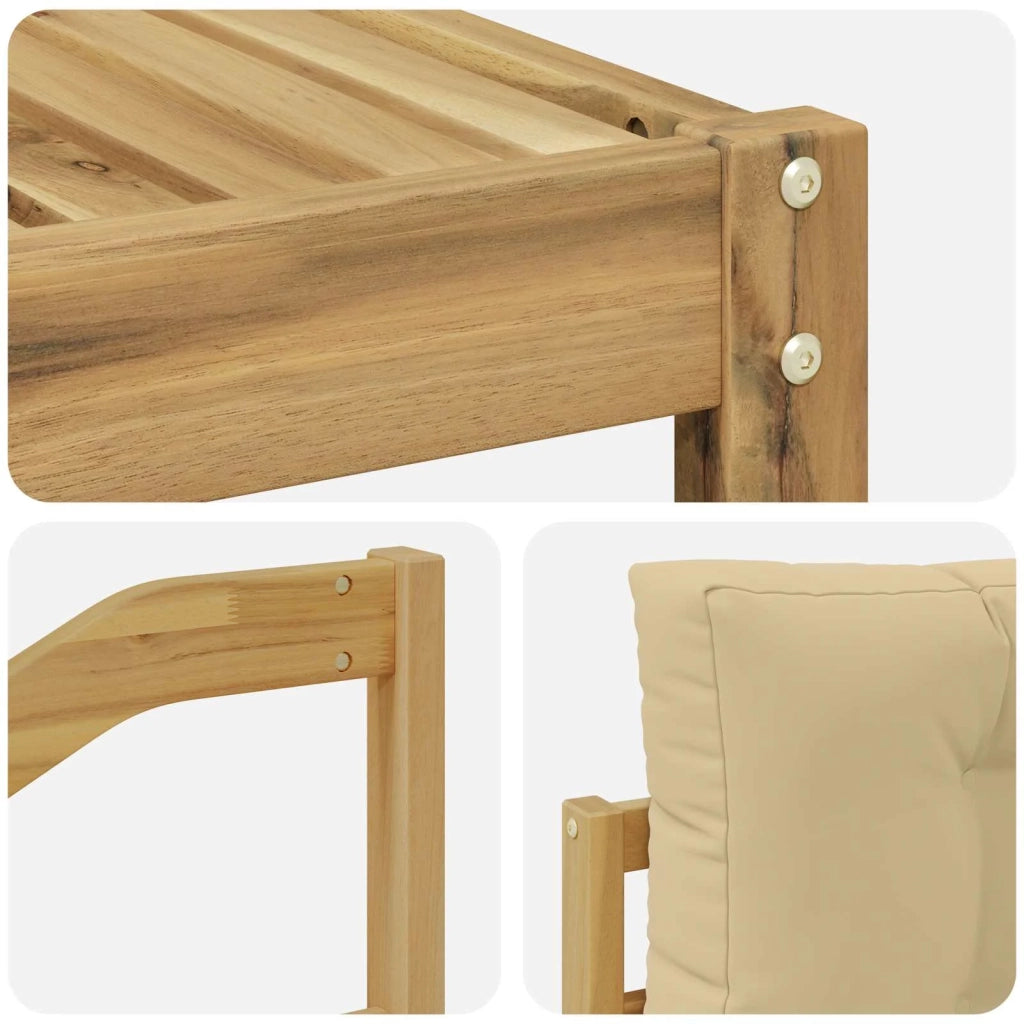 Set di divani da esterno 9 pz Bianco e Beige 3386917
