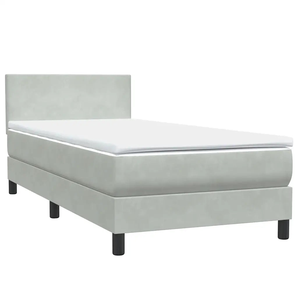 Letto a Molle con Materasso e LED Grigio Chiaro 80x210 cm Velluto 3316665