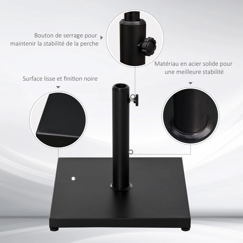 Piedistallo per Parasole Quadrato ¨C zephmum ¨C Nero, 35/38/48 mm, 18 kg