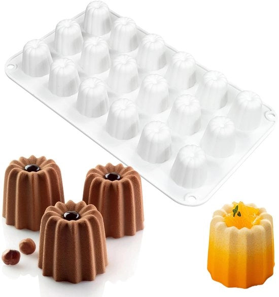 Forma a candela a forma di cannella 18 fori - Muffiniera in silicone - Forma per cioccolato - Forma per mousse 3D - Forma per gelato - Dimensioni 29,1 x 17 x 3,2 cm