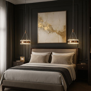 Lampadario A Sospensione In Cristallo Led Lhj099-cp Gold