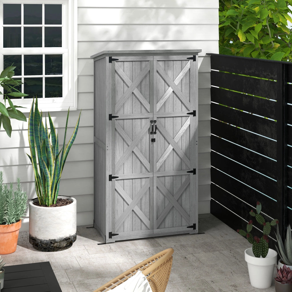 Casetta da Giardino ¨C Zephmum ¨C Legno Massello, 90x54.5x168.5 cm, Grigio