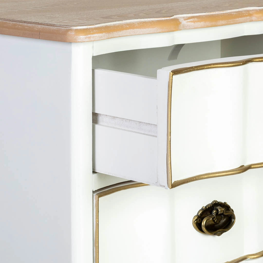Comodino in legno bianco 50x35x60h cm