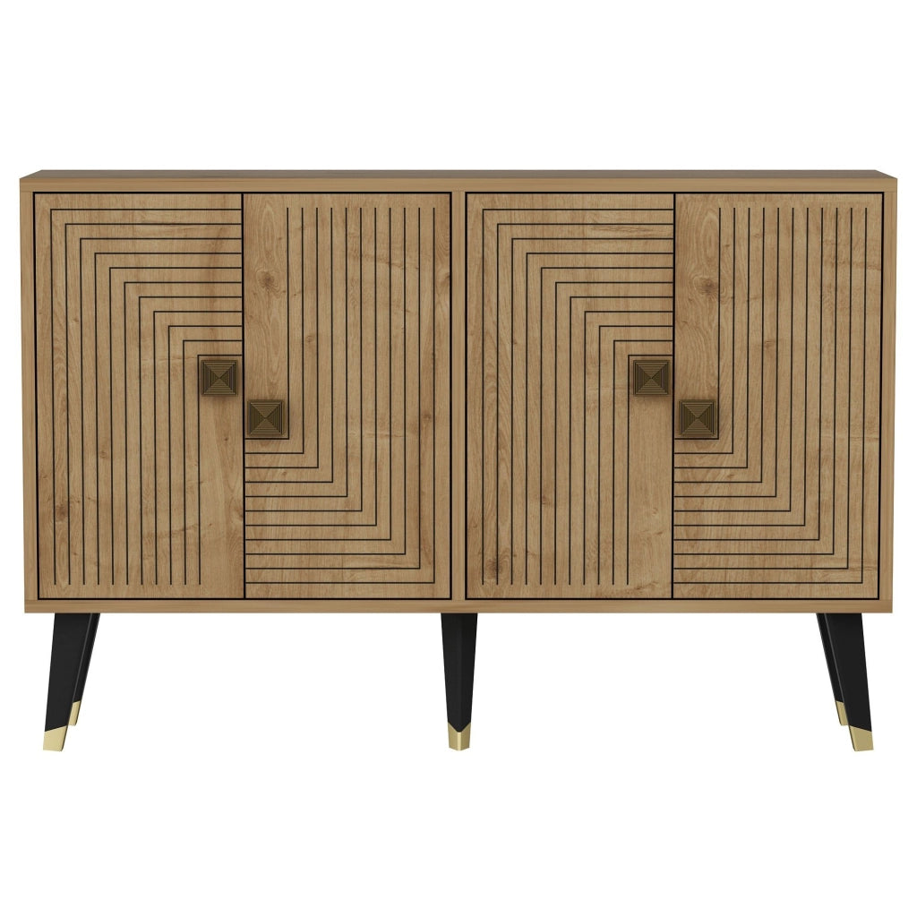 Buffet in legno "Ahart" - 120 x 30 x 80 cm - Chêne Saphir Or