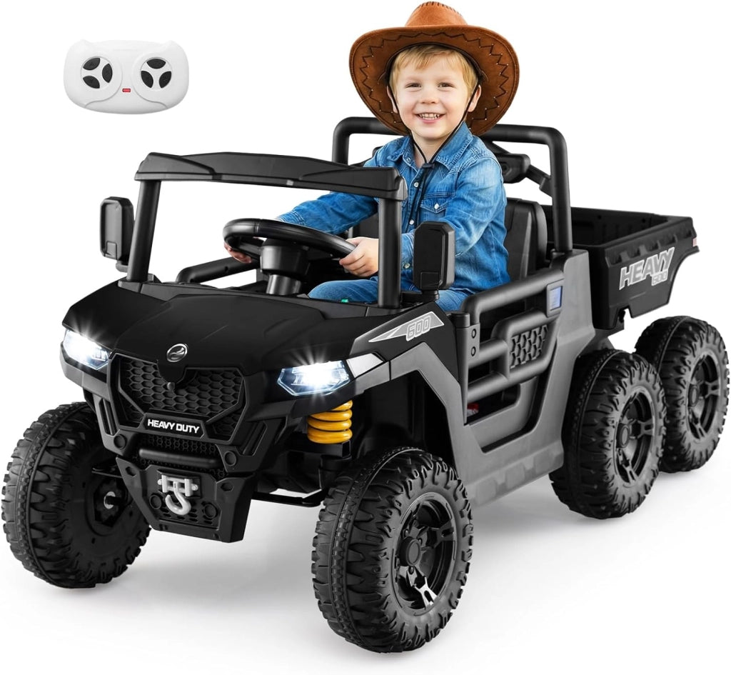 24V Camion Ribaltabile per Bambini, Auto Elettrica con Cassone Ribaltabile Telecomando Musica Storie Luci LED e Sospensioni a Molla, Macchina Elettrica per Bambini 3-8 Anni (Blu)