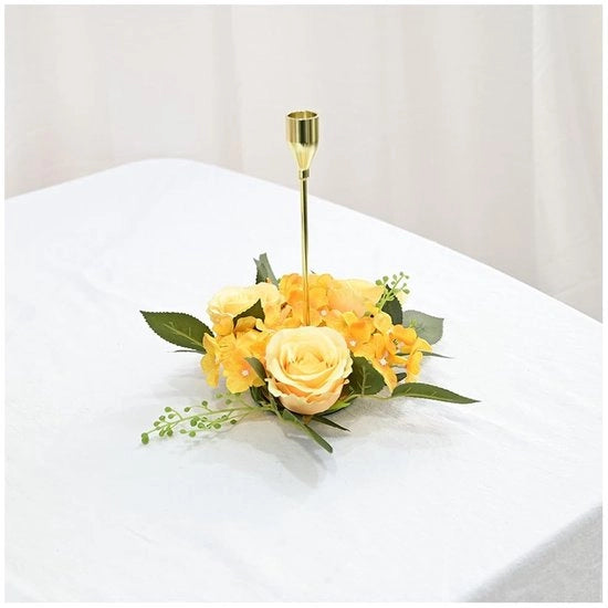 Decorazione per Tavola - Krans Decorativo - Adatto per Abbellire il Tavolo - Ideale per Matrimoni e Feste - Giallo - Decorazione Artistica - Decorazione per la Casa
