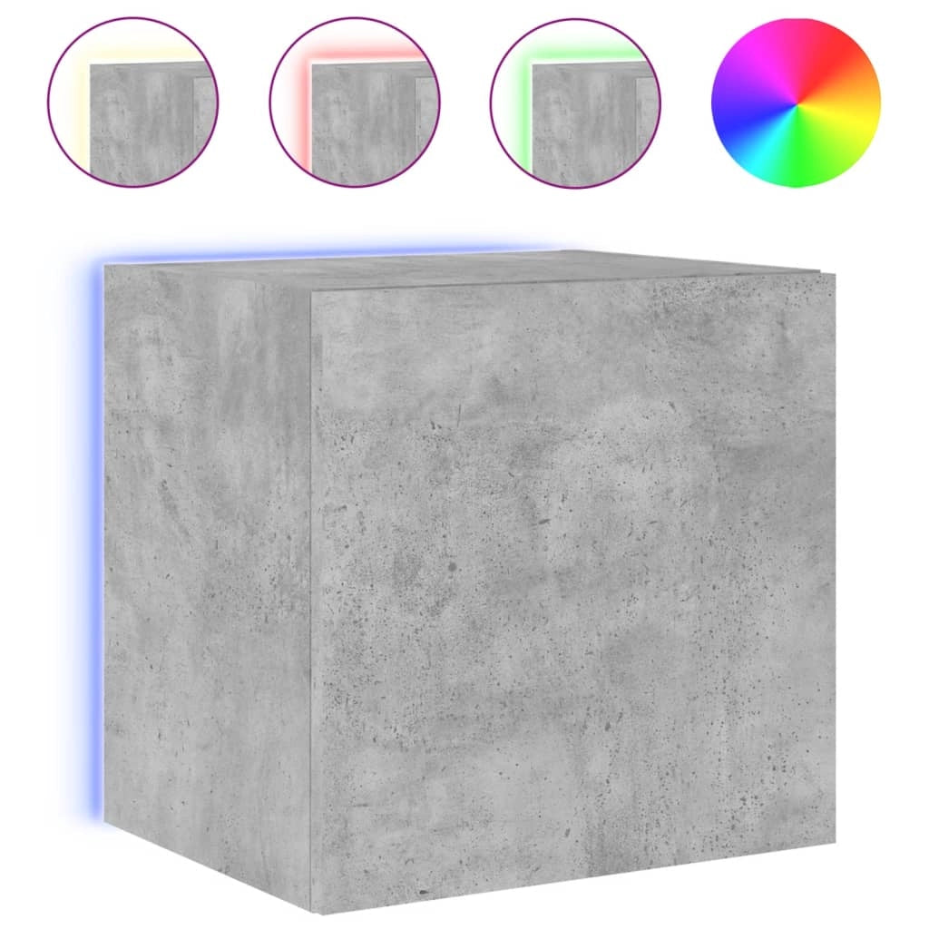 Mobile TV multimediale da parete mensola TV credenza mobile TV sala da pranzo soggiorno camera da letto e luci LED 2 pezzi 40,5 x 35 x 40 cm grigio 02_0029130