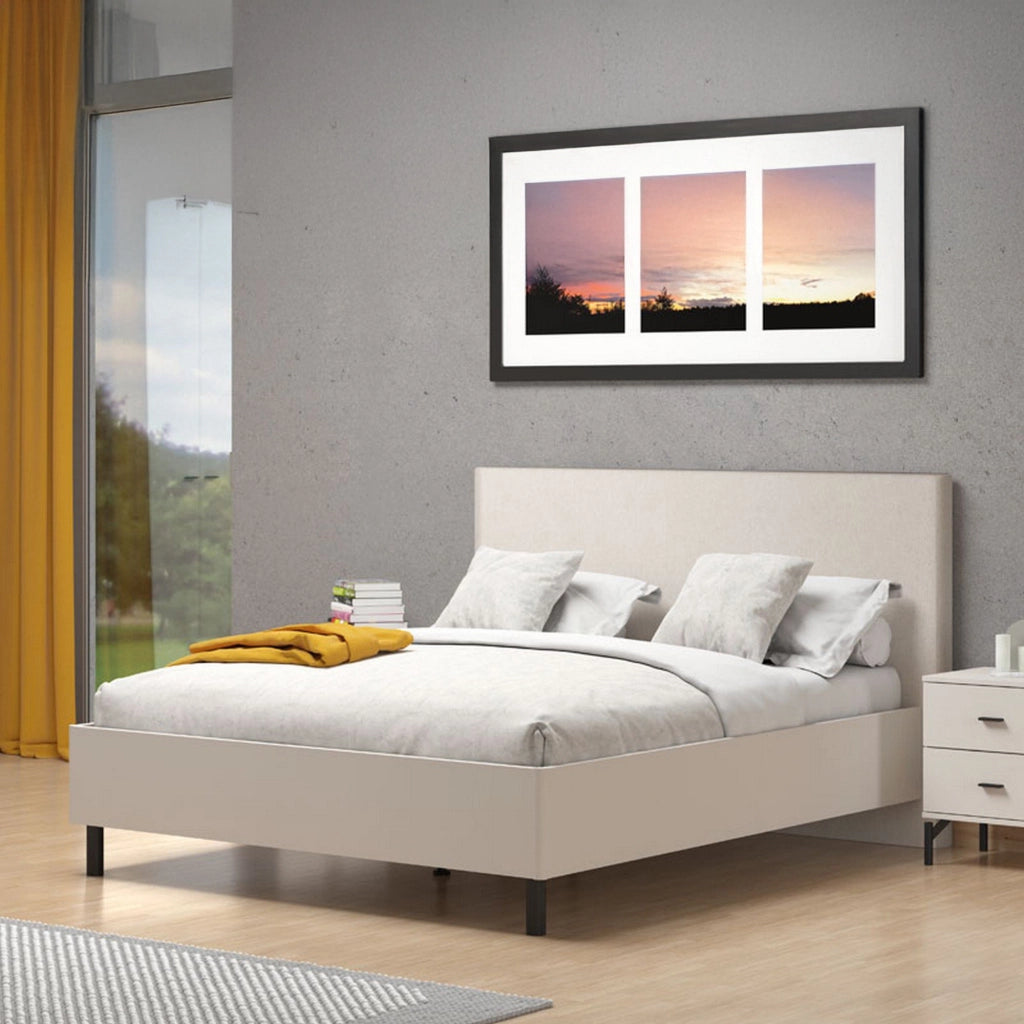 Letto Matrimoniale Pavarolo, Letto Matrimoniale Dimensione Materasso 180x200 cm, Beige