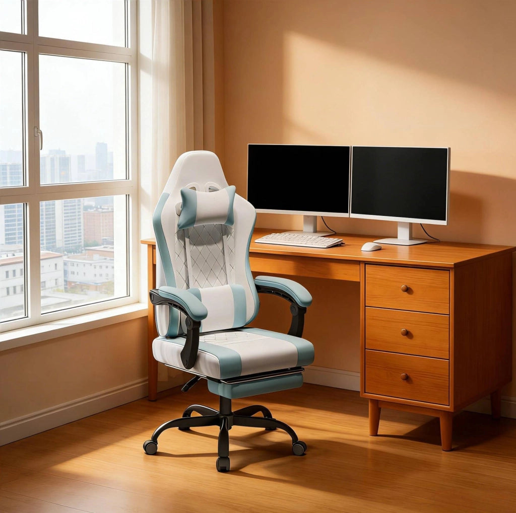 Sedia ergonomica da ufficio girevole con massaggio e schienale alto