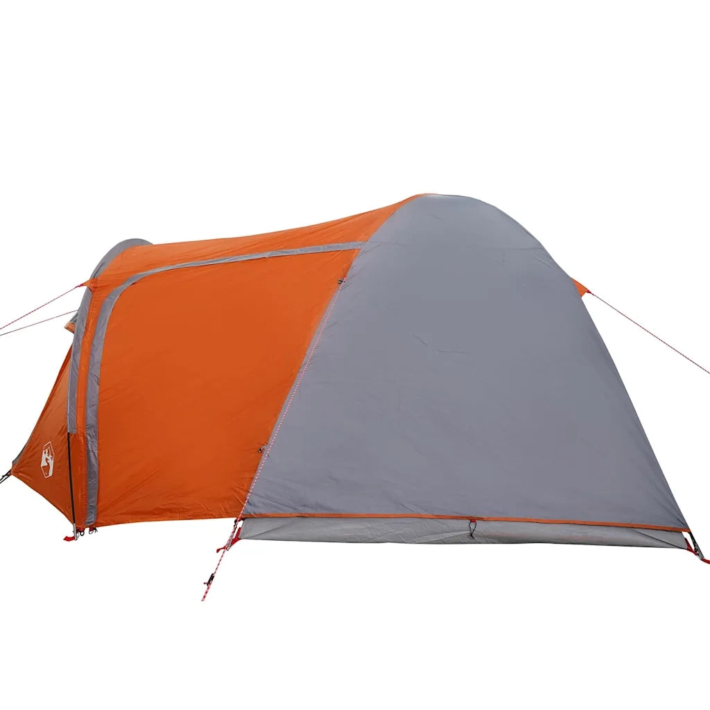 Tenda a Cupola-Tenda da campeggio Grigio e arancione 384 x 254 x 170 cm