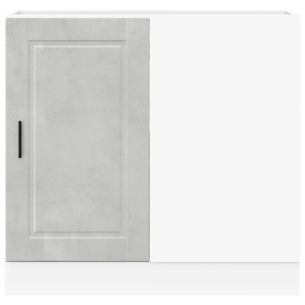 Mobile da cucina Porto 86 x 46 x 81,5 cm pratico contenitore piedini regolabili stile moderno legno composito grigio cemento 02_0050508