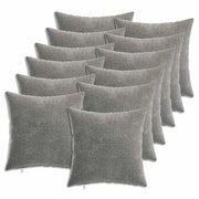 Federa 12 pcs HEERLEN Grigio Scuro 40 x 40 cm Tessuto Chenille 908502