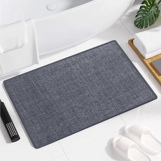 Mat Bad Anti Scivolamento 60 x 40 cm, Assorbente, Ideale per Doccia e Cucina, Grigio Scuro